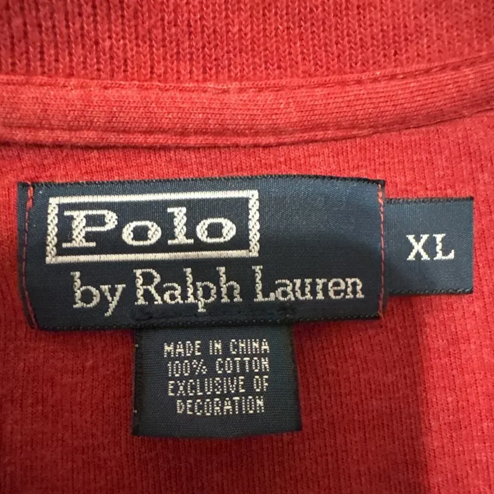 Polo Ralph Lauren Red Quarter 1/4 Zip Pullover Sweater Pony Logo Men’s Size XL